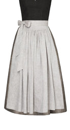 Dirndlschürze aus Bio-Leinen in Farbe natur – Frontansicht als Freisteller, handgefertigt in München von Zirbenfux