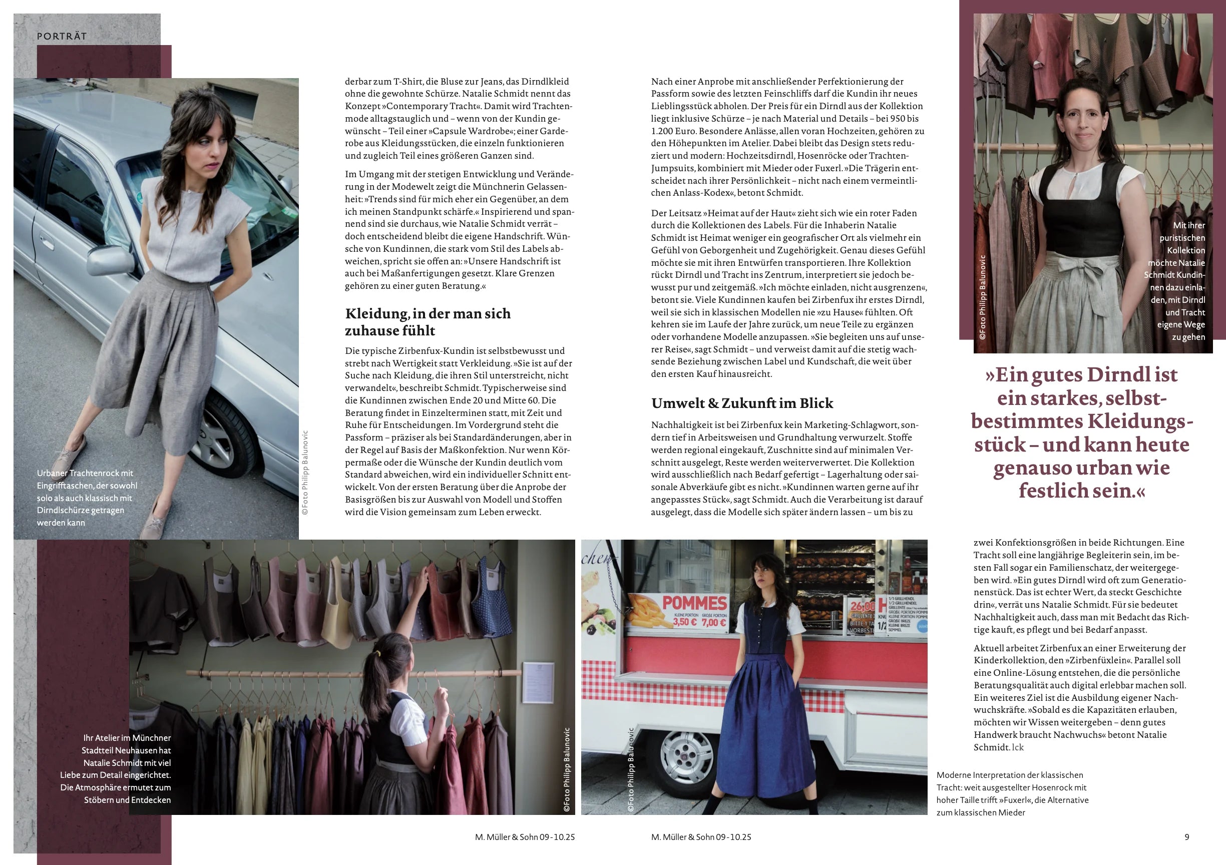 Artikel über Zirbenfux im Magazin M. Müller & Sohn mit Einblicken in Atelier, Handwerk und Design.